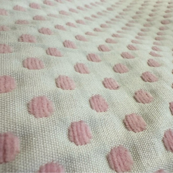 Pottery Barn Audrey Polka Dot CUSTOM Drapes Set 2 Pink Embroidered Chenille RARE