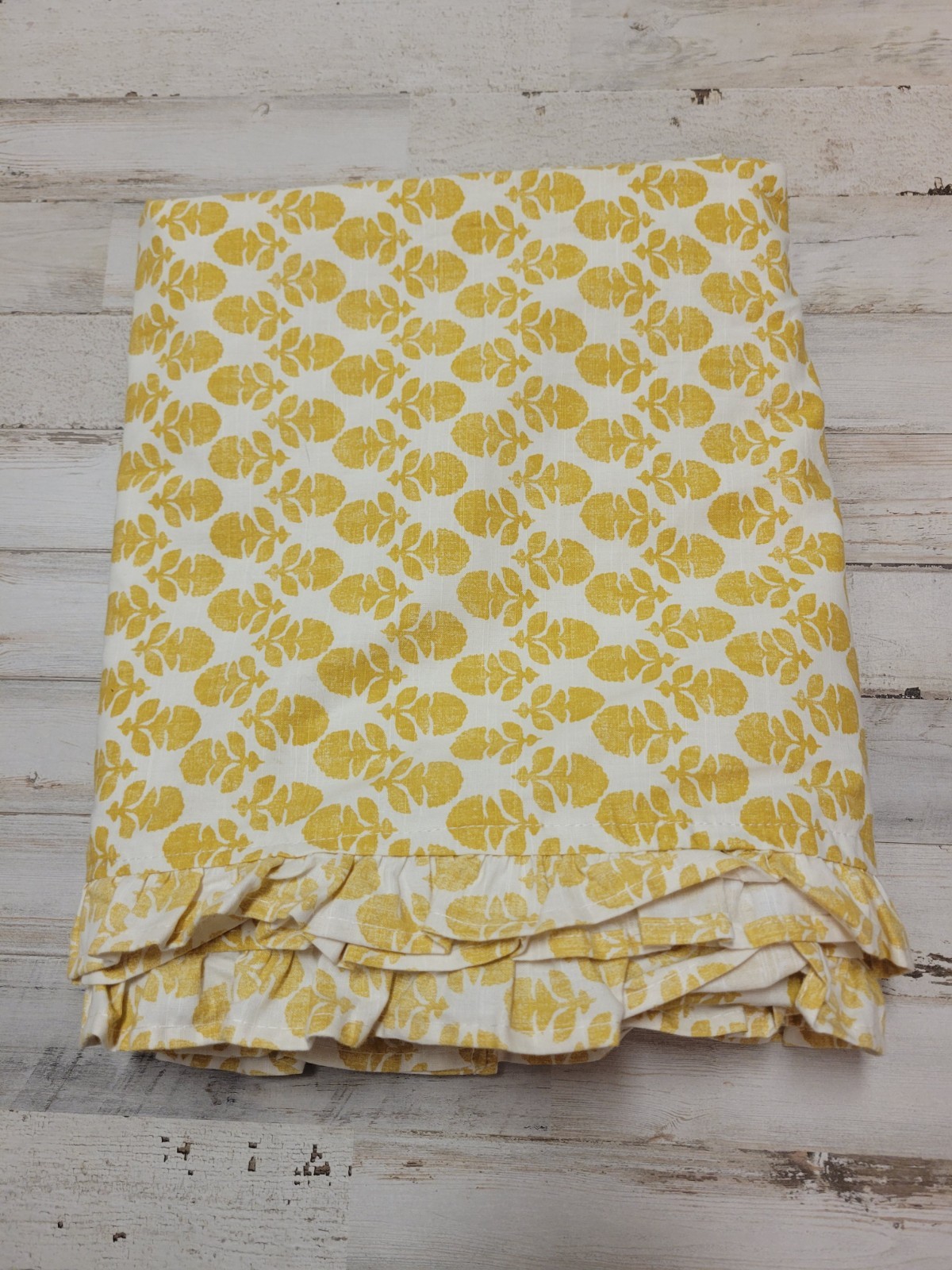 West Elm 48 x 84″ (1) Rhode Thistle Ruffle Edge Curtains , Dijon