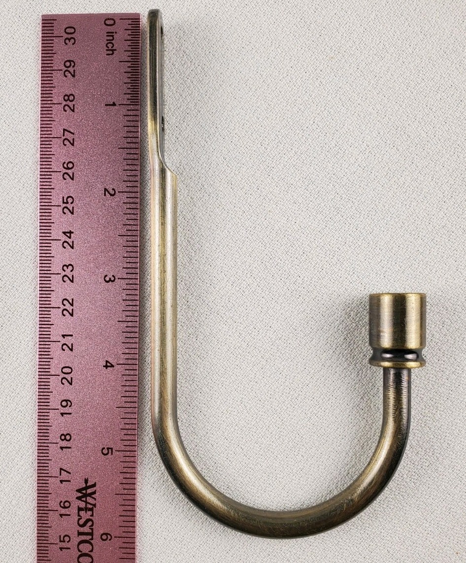 3 Sets Curtain Rod Hardware Scroll Finials, Tieback Hooks, & Brackets Gold-Tone