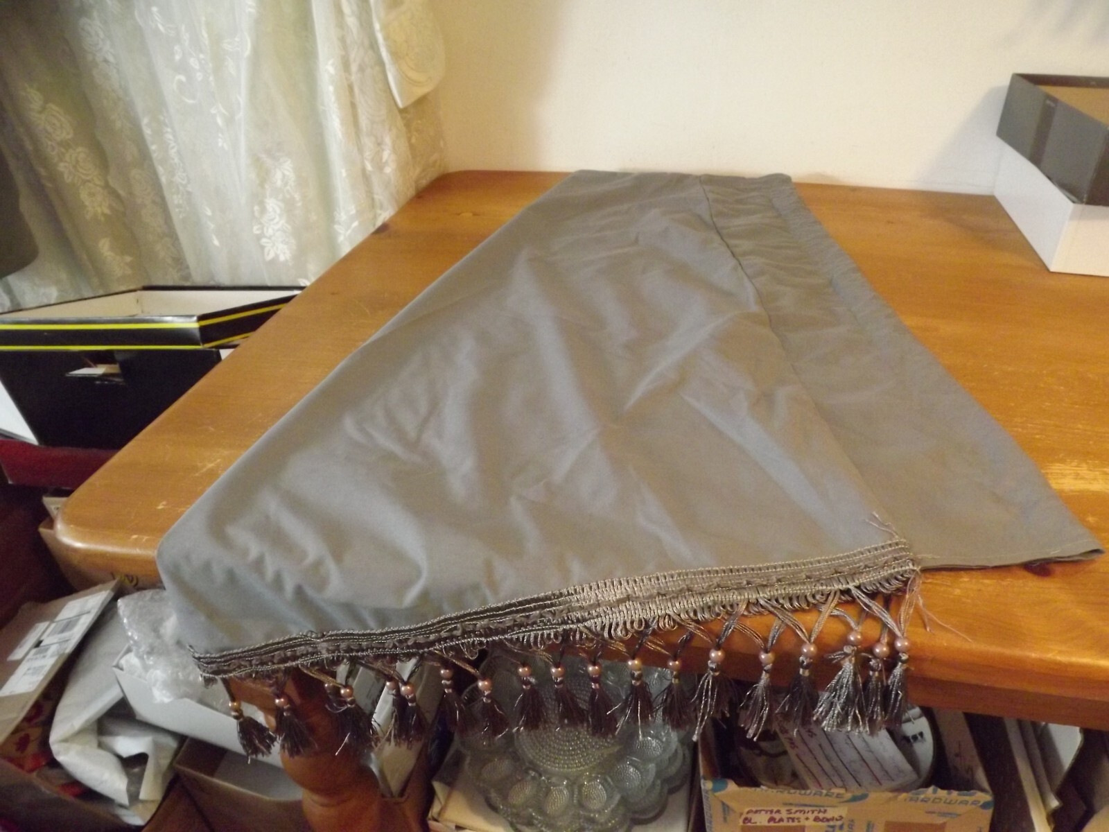 WATERFALL cascading CURVED VALANCE 2 rod pockets STEEL GRAY 8 available
