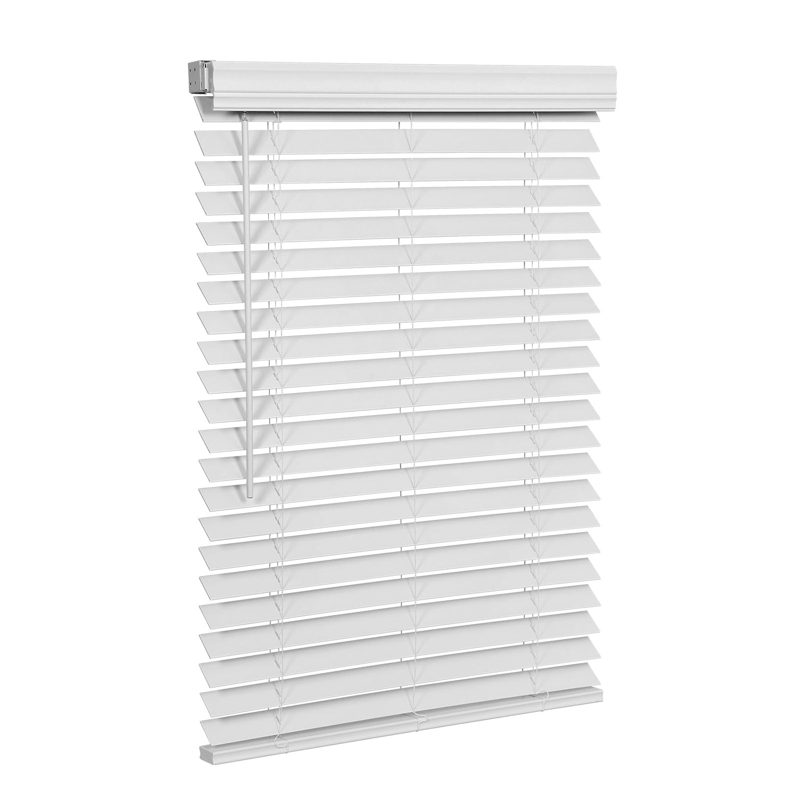 2″ Slat Faux Wood Blinds with Crown Valance- Cordless Horizontal Blinds Room …