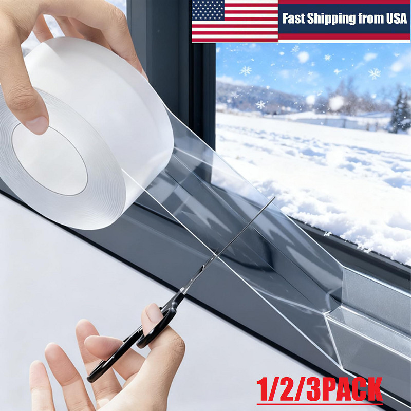 3× Cold Block Window Weather Sealing Tape Clear Insulation Caulk Doors Windows