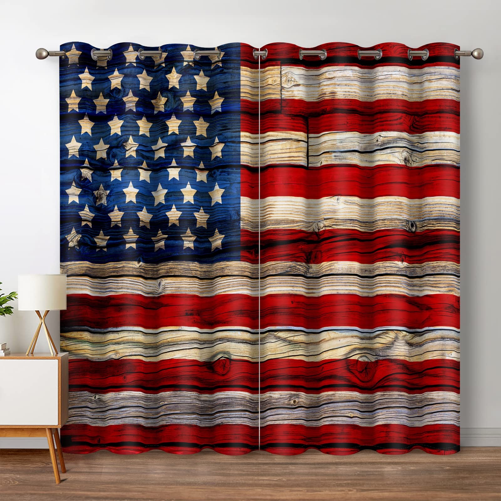 Jekeno American Flag Blackout Curtains United States Flag Independence Day Patri