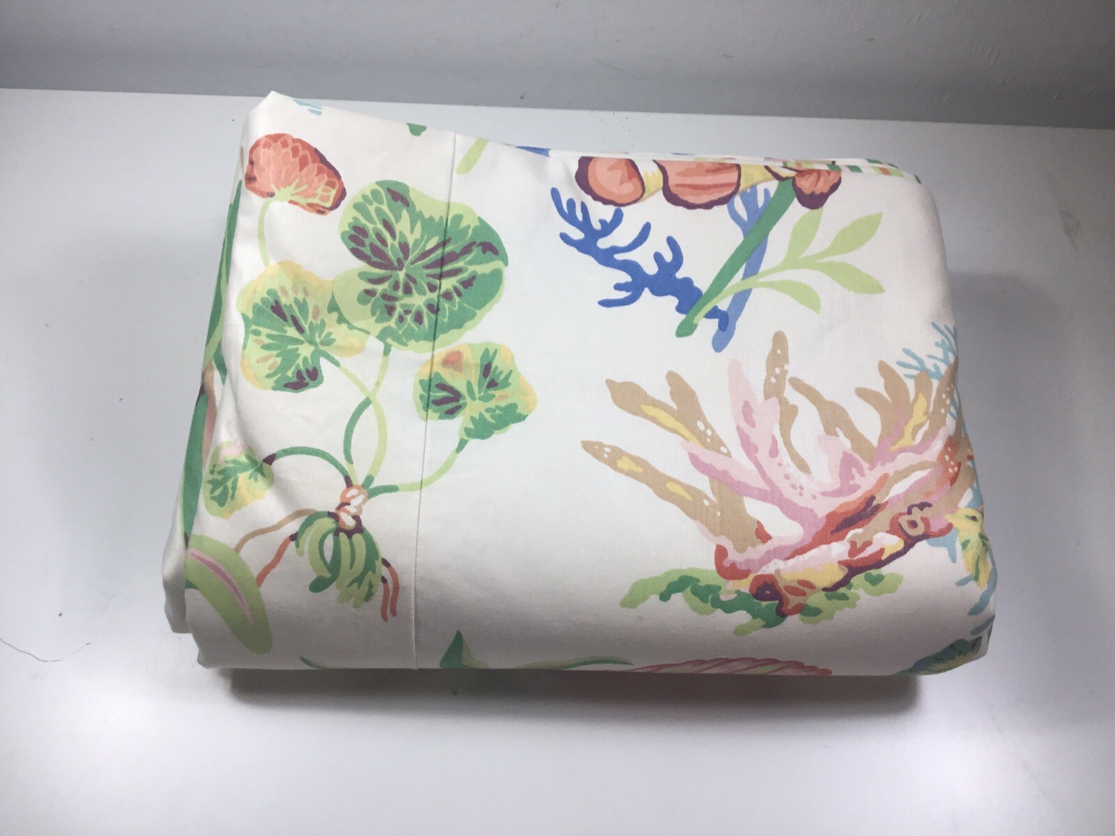 Curtain, Shower, Bedspread, Throw, Lined, 105 In Wide 80 In Long Sea Life Beige