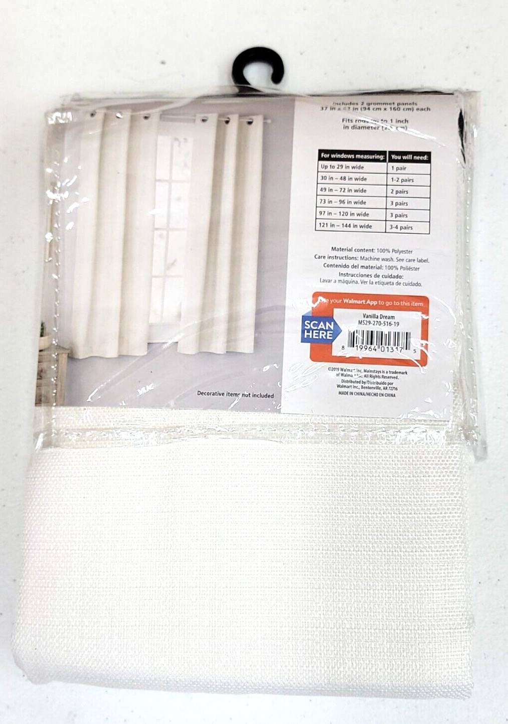 Blackout Panel PAIR Grommeted Window Curtain Panel 37”W X 63”L IvoryVanillaDream