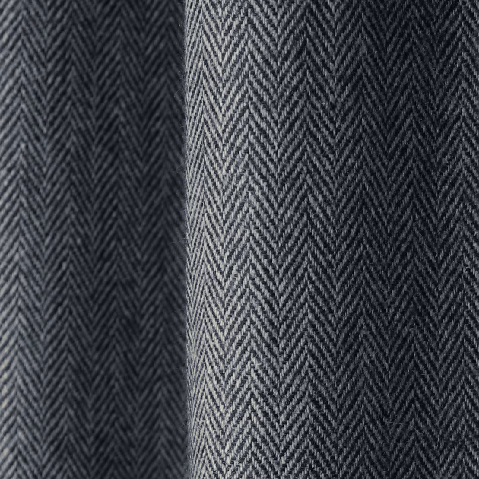 50″ × 96″ Navy Blue Herringbone Wool Curtain Panel | SPF 50+ UV Protection