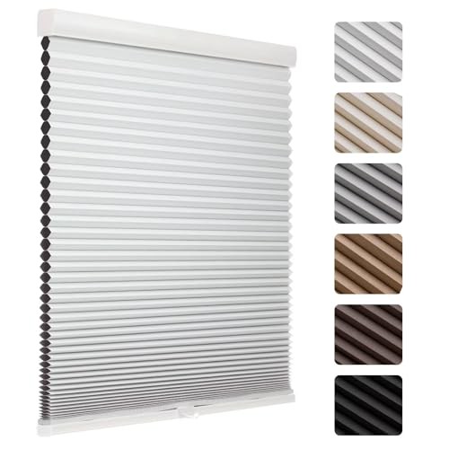 1.5-Inch Cellular Cordless Blackout Shades,Thermal 19″W x 36″H White-blackout