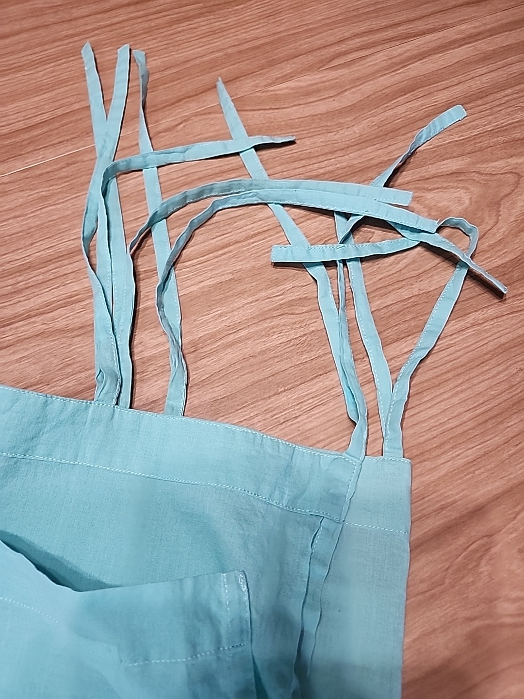 Pottery Barn Teen Curtain 40 X 84 Inches Tie To Aqua Teal Turquois 100% Cotton