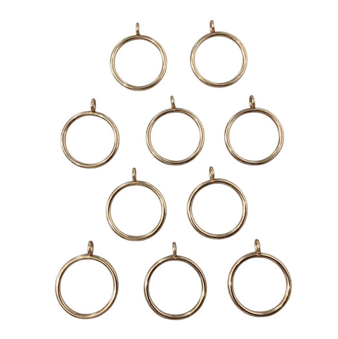 20 Gold Drapery Rings 1.5” Eyelet AKA Pin-On or Grommet Curtain New Metal Large