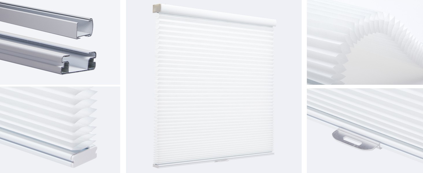 White Light Filtering Cordless Cellular Shades Honeycomb Blinds Custom Cut