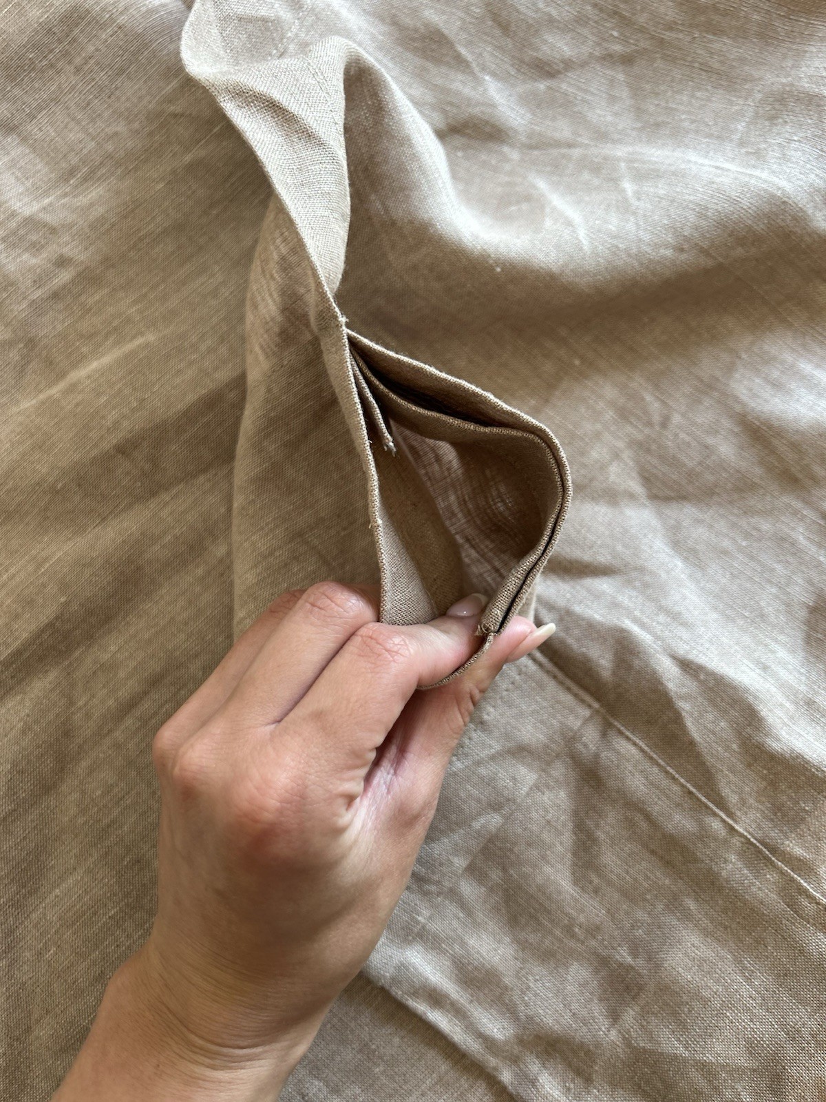West Elm European Flax Linen Unlined Curtain (1) 48”x96” Sandstone Melange READ