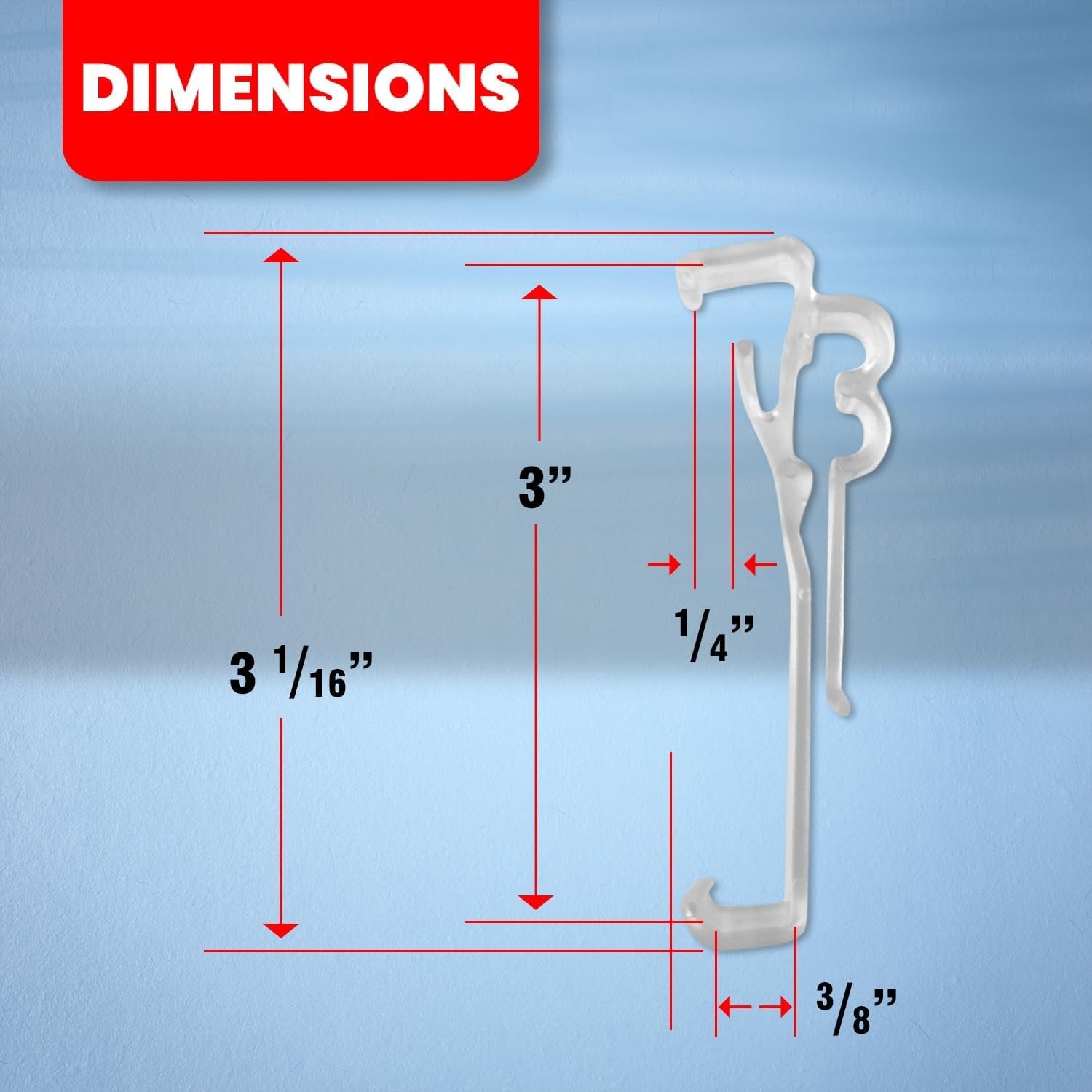 3.0 Inch Clear Valance Clips for Blinds & Window Shades, 10-Pack – Sturdy Pla…