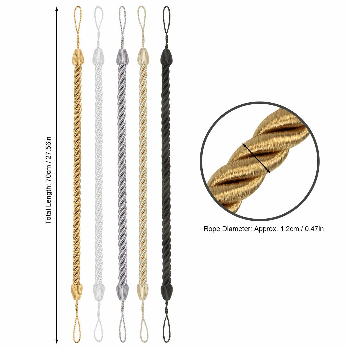 4 PCS Durable Curtain Tie Rope Holder Tieback Window Tie Backs Home Decoration