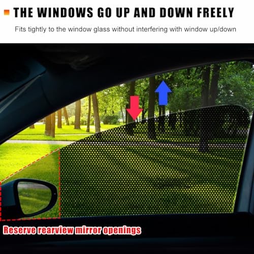Ohleats 4 PCS Car Side Window Sunshade, 16.5″×15″ Static Cling Auto Shade