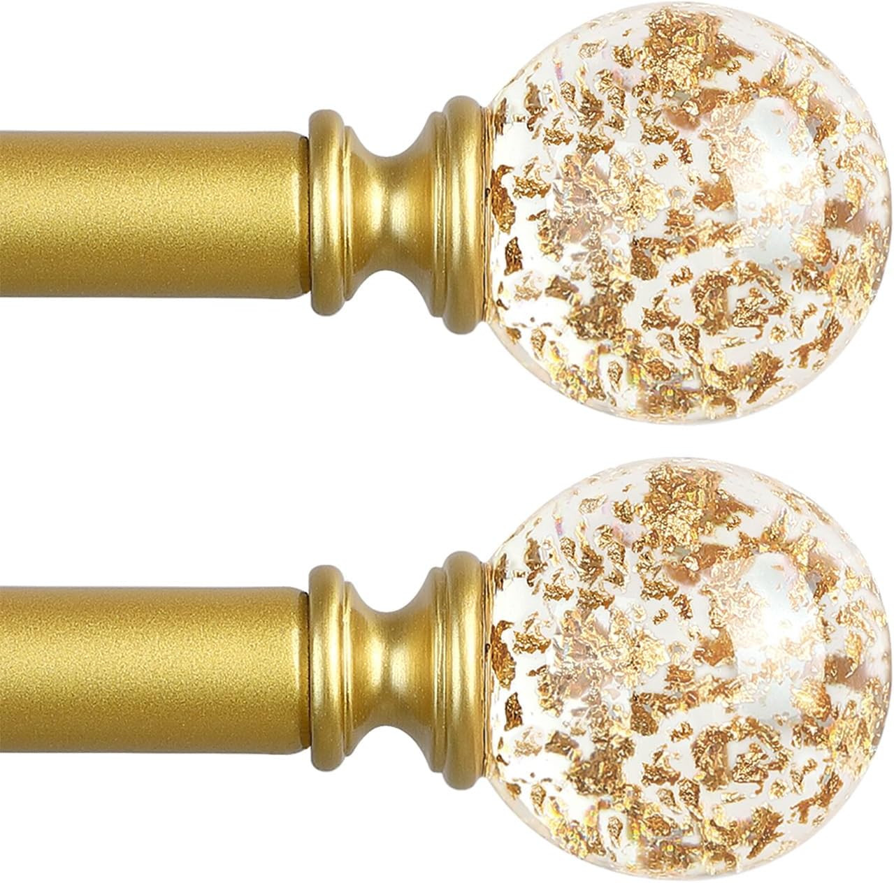Silver Decorative Crystal Curtain Rods:18-45 Inch Heavy Duty Adjustable Window C