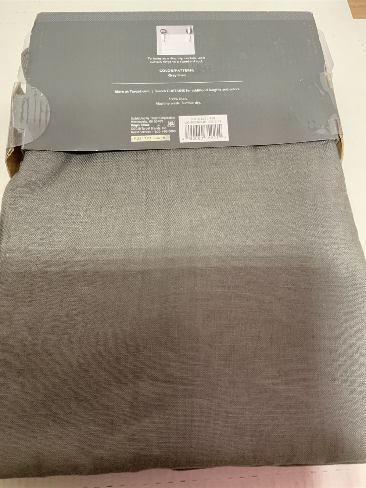 🏯 Threshold : Linen Light Filtering Curtain (One Panel) – 84”x54” Gray🆕