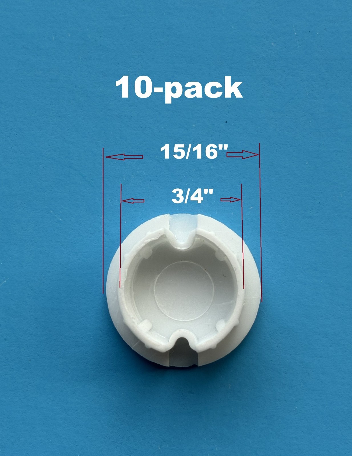10-pack 3/4″ Horizontal Blinds Bottom Rail Ladder Cord Button Plug 0.75 inch