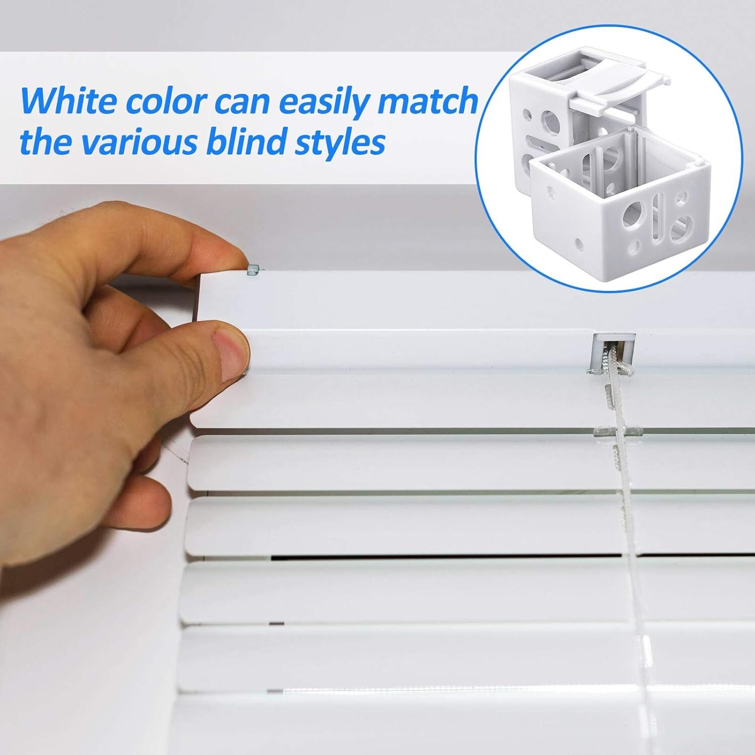 Lightweight 1-Inch Blind Brackets in White – Perfect for Indoor Installations