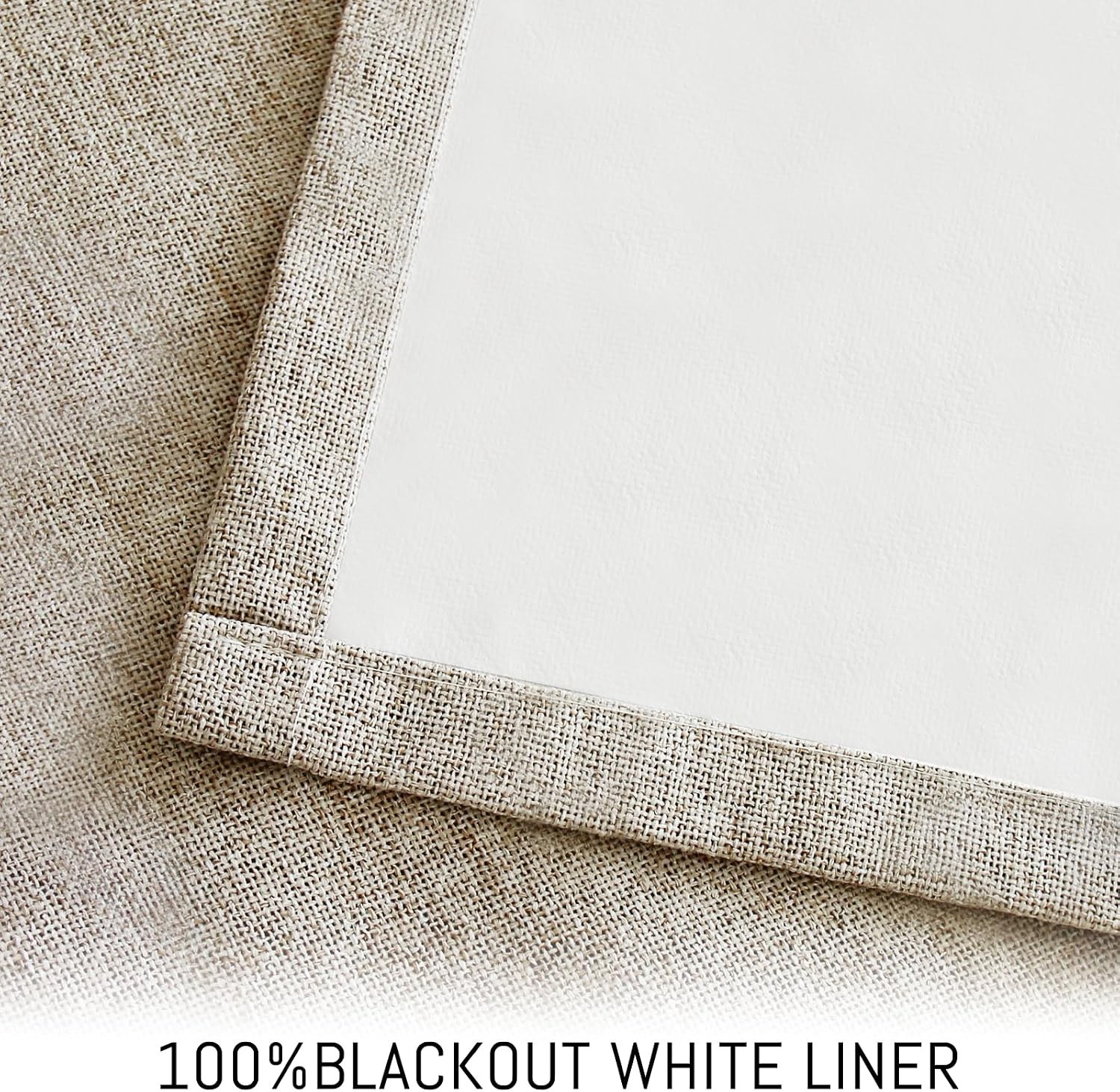 Natural Linen Thermal Blackout Curtains – 2 Panels, 84″ Long for Living Room