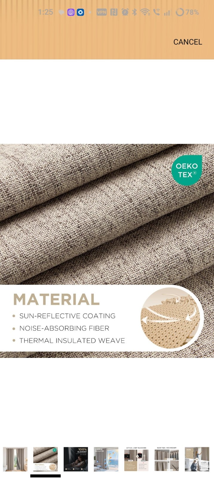 Joydeco Blackout Linen Curtains, 52″W x 96″L, Set of 2 — Thermal insulated