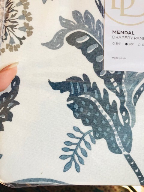 Ballard Designs Mendal Palampore Drapes Set 2 Blue 50x 96 Floral Jacobean More+