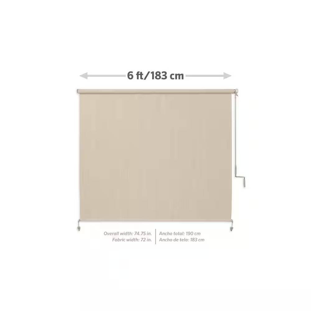 Champagne Cordless 95% UV Blocking Fade Resistant Fabric Exterior Roller Shade 7