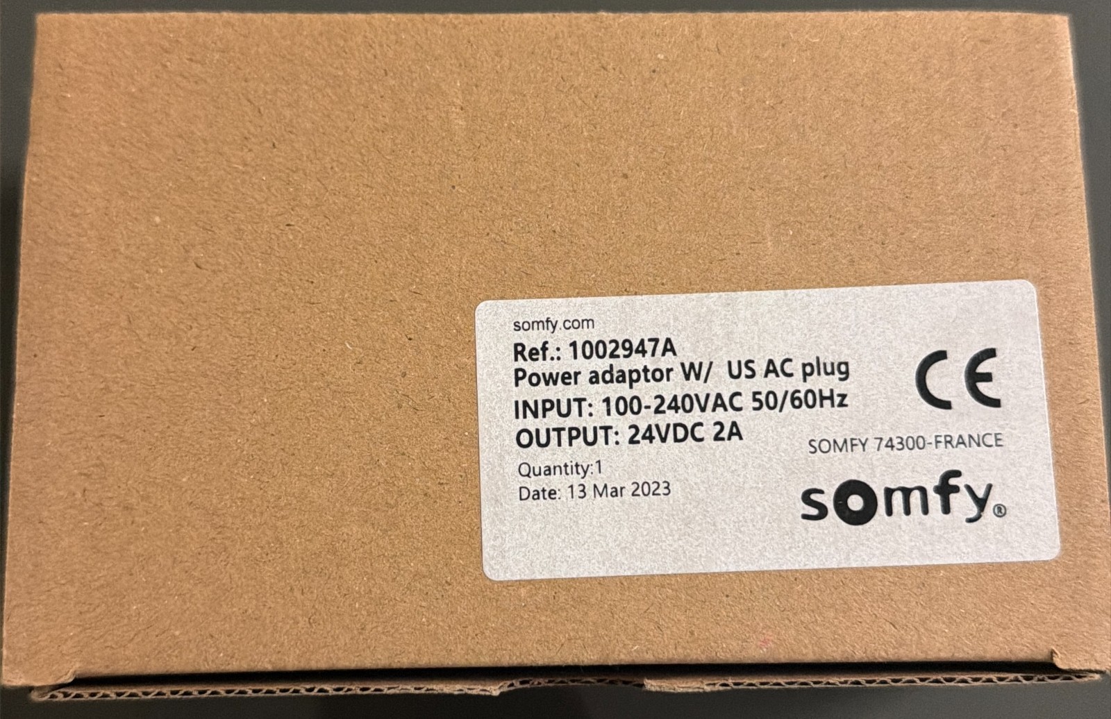 Somfy Power Adapter w/ US AC Plug