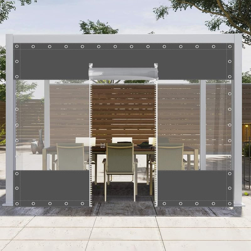Clear Vinyl Patio Curtain Enclosure Heavy Duty Tear Resistant Waterproof Anti UV