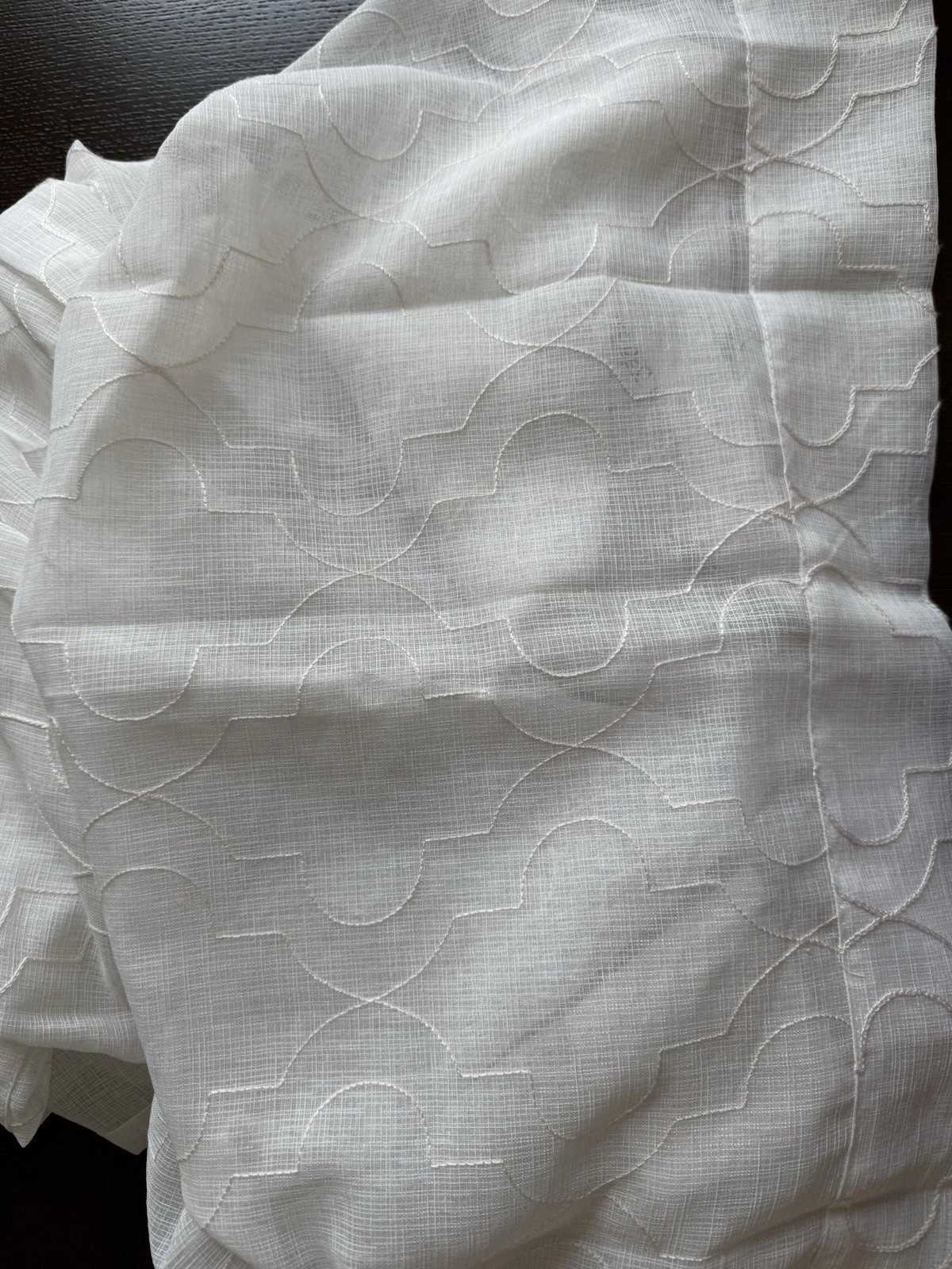 Rodeo Home – 2 Ivory Embroidered Moroccan Trellis Sheer Curtain Panels 54×96