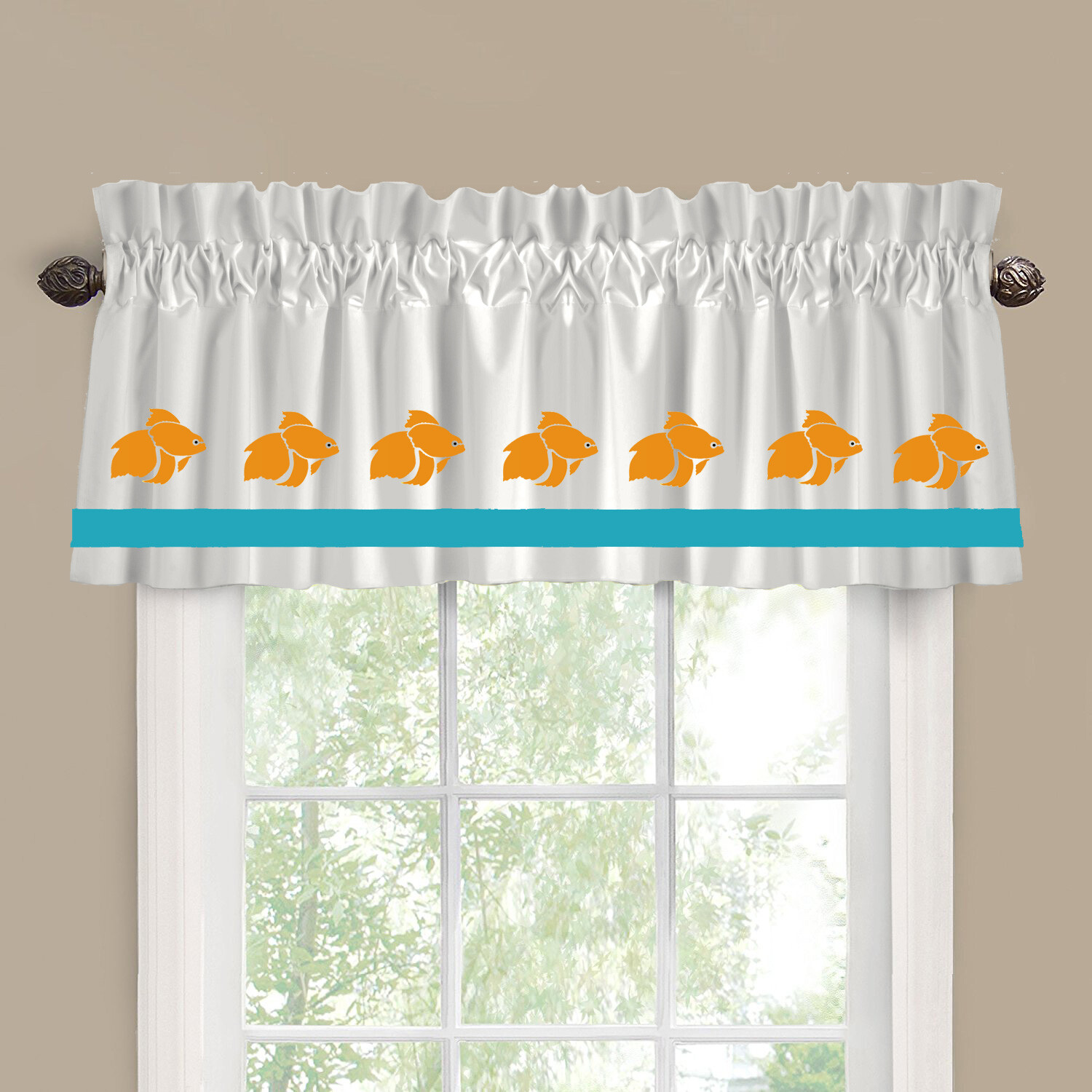 Goldfish Koi Fish Window Valance/Curtain *Your Choice of Colors* Home Decor