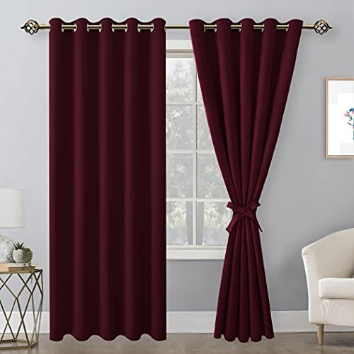 Blackout Curtains for Bedroom, 60 x 84 Inches 60″W x 84″L (Pack of 2) Burgundy