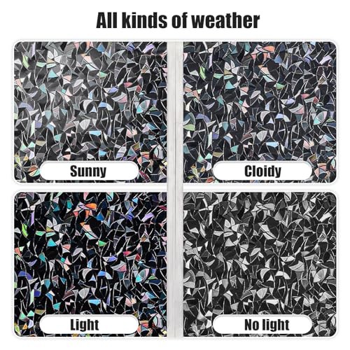 QHY Sunshine Total Blackout Window Film 17.5 in X 78.7 in Black Rainbow