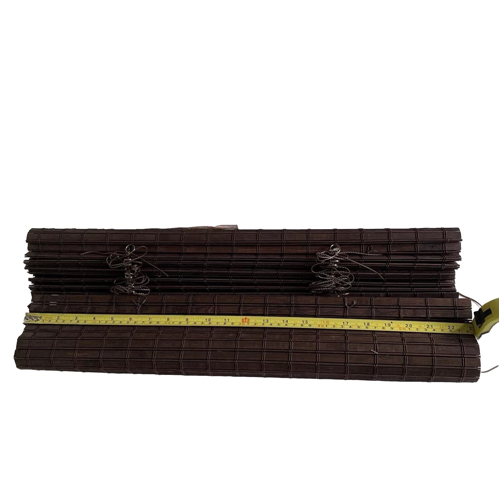 2 Natural Woven Roman Shades With Rear Lift Cords For Child Safety 23W 60L