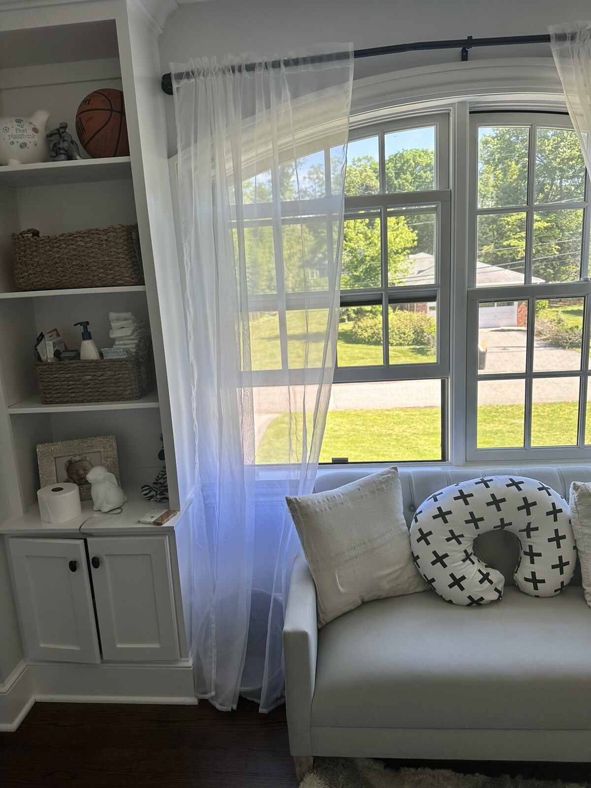 Pair White Sheer Curtains Panels 88”L x 52 ” W. Wedding,baby
