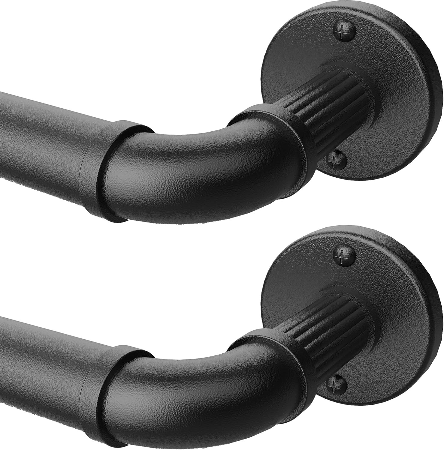 Black Curtain Rods 32 to 72 (3-6Ft) for Window: Outdoor – Industrial 1Inch Pole
