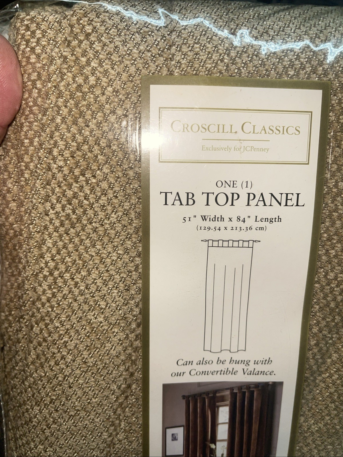 Croscill Home Tab Top Curtain Panel Linen 51 w x 84″ h Style 9380