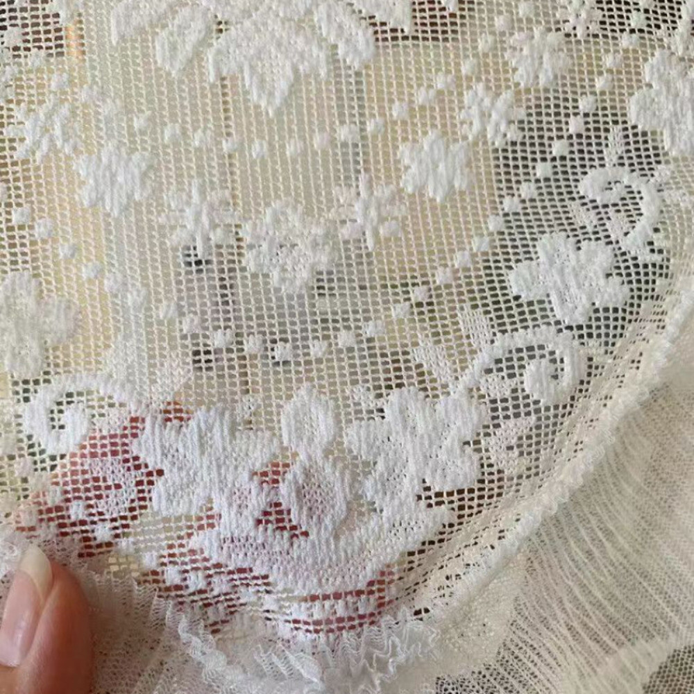 Lace Mesh Curtain Voile Valance Pelmet Mesh Net Retro Ruffles Window Door Modern