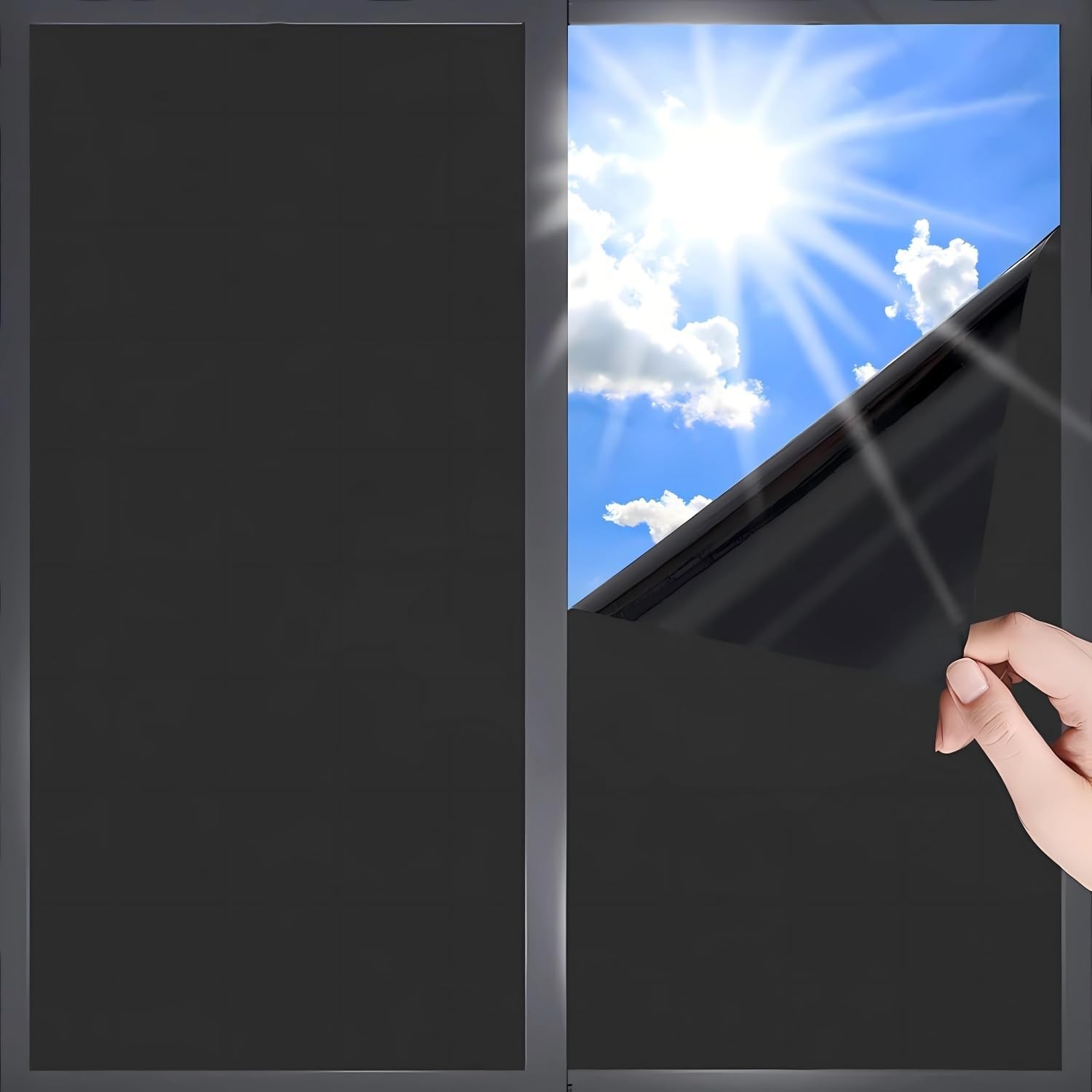 Blackout Window Film Aquarium Background 17.5 x 78.7 Inch Black