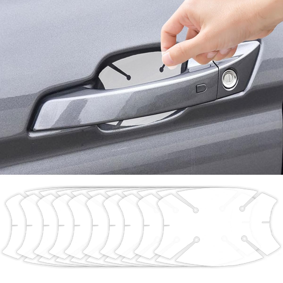 10PCS Transparent Car Door Handle Scratch Protector, TPU Invisible Protective…