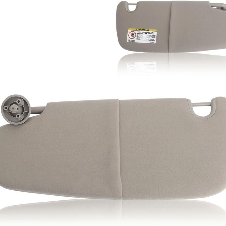 Grey Left Driver Side Sun Visor Without Sunroof Compatible with Grey Left