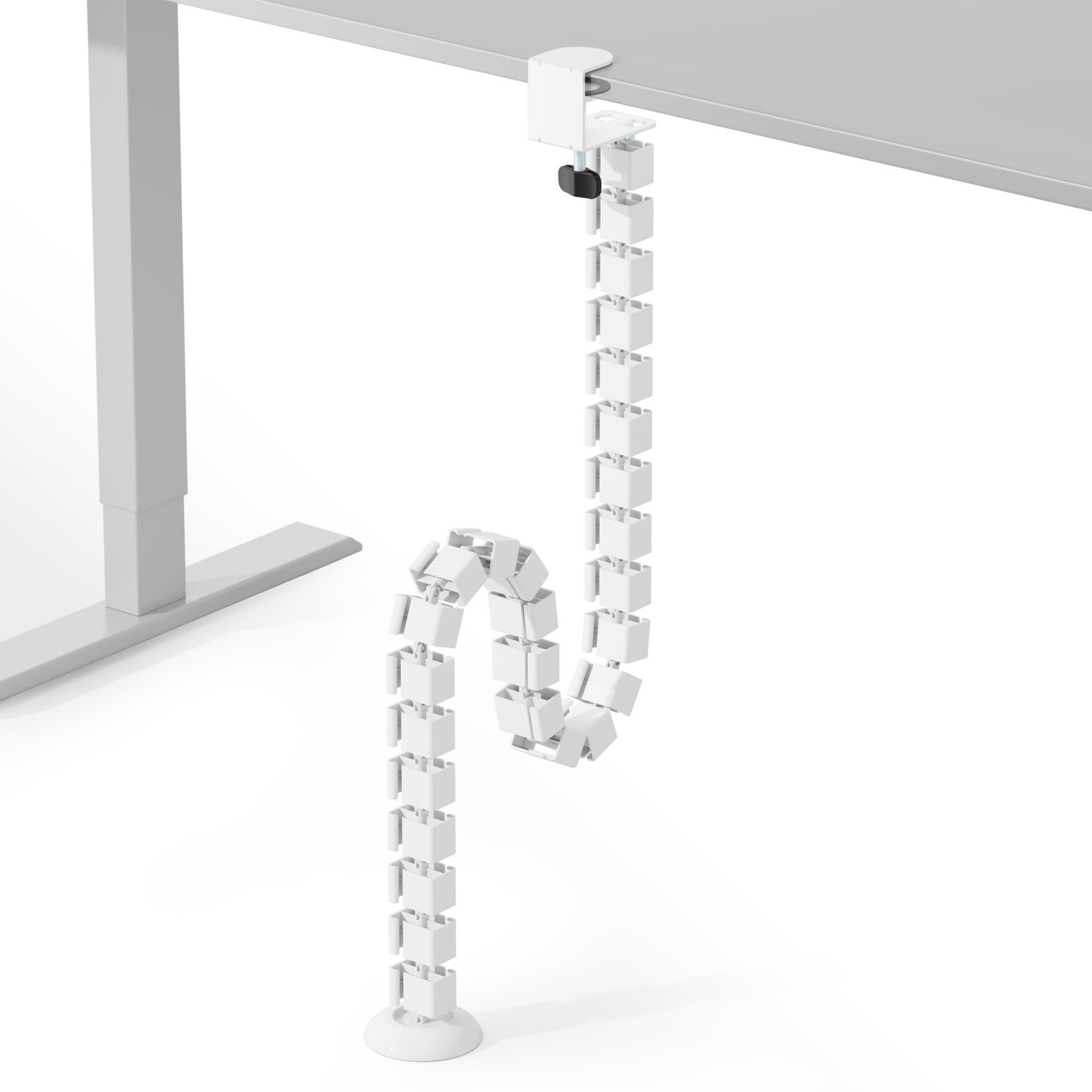 Under Desk Cable Management Spine – Flexible Cable Snake Organizer for Sta