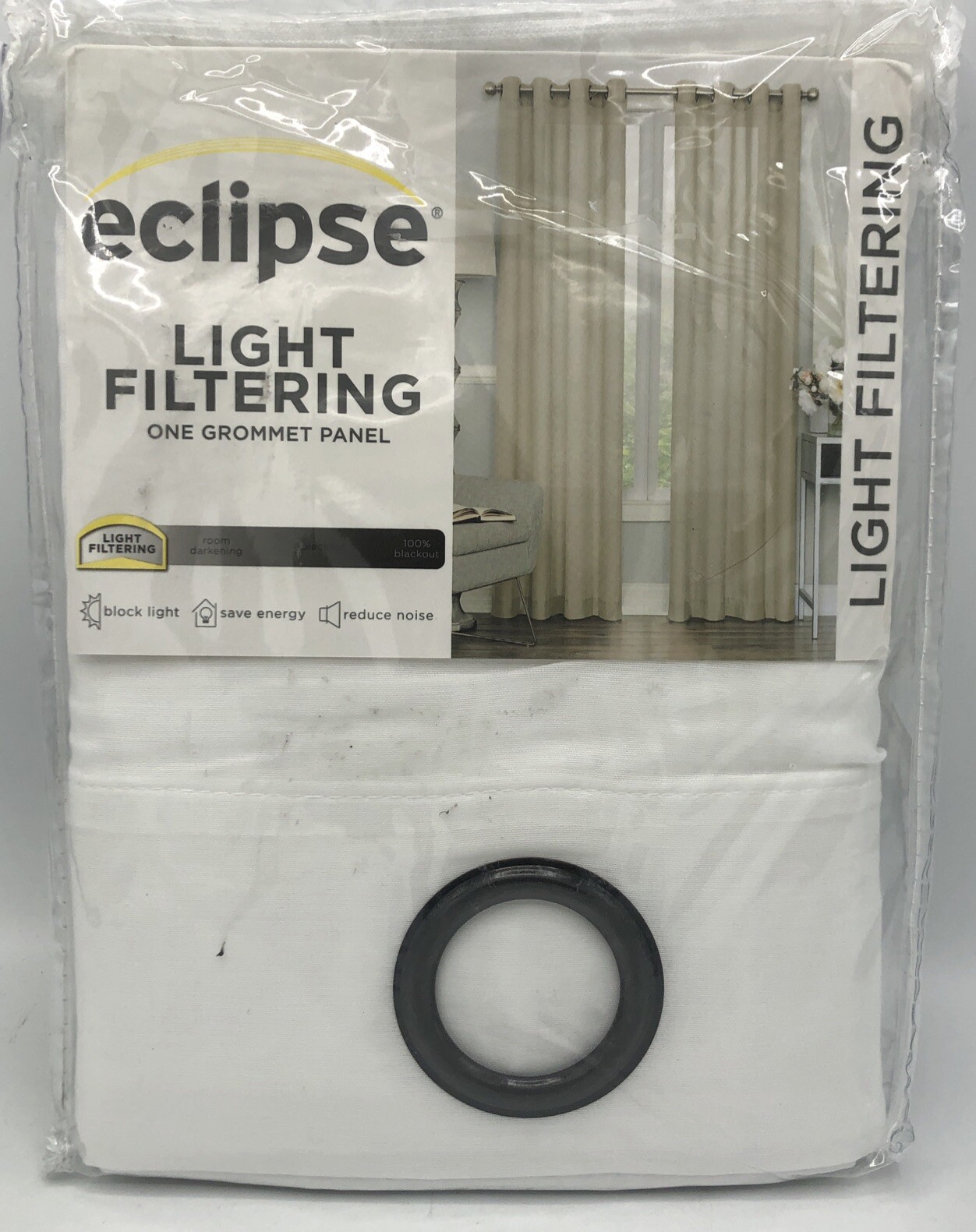 Eclipse Curtain Light Filtering One Panel 52in X 108in White