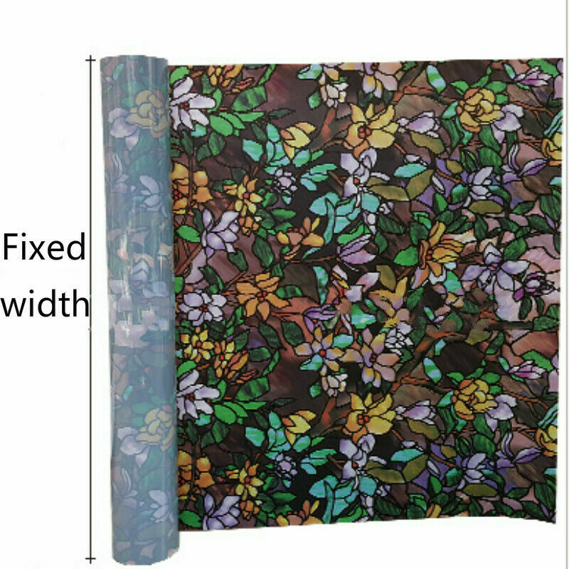 Static Cling Cover Stained Flower Window Film Glass Sticker Privacy Opaque Adorn