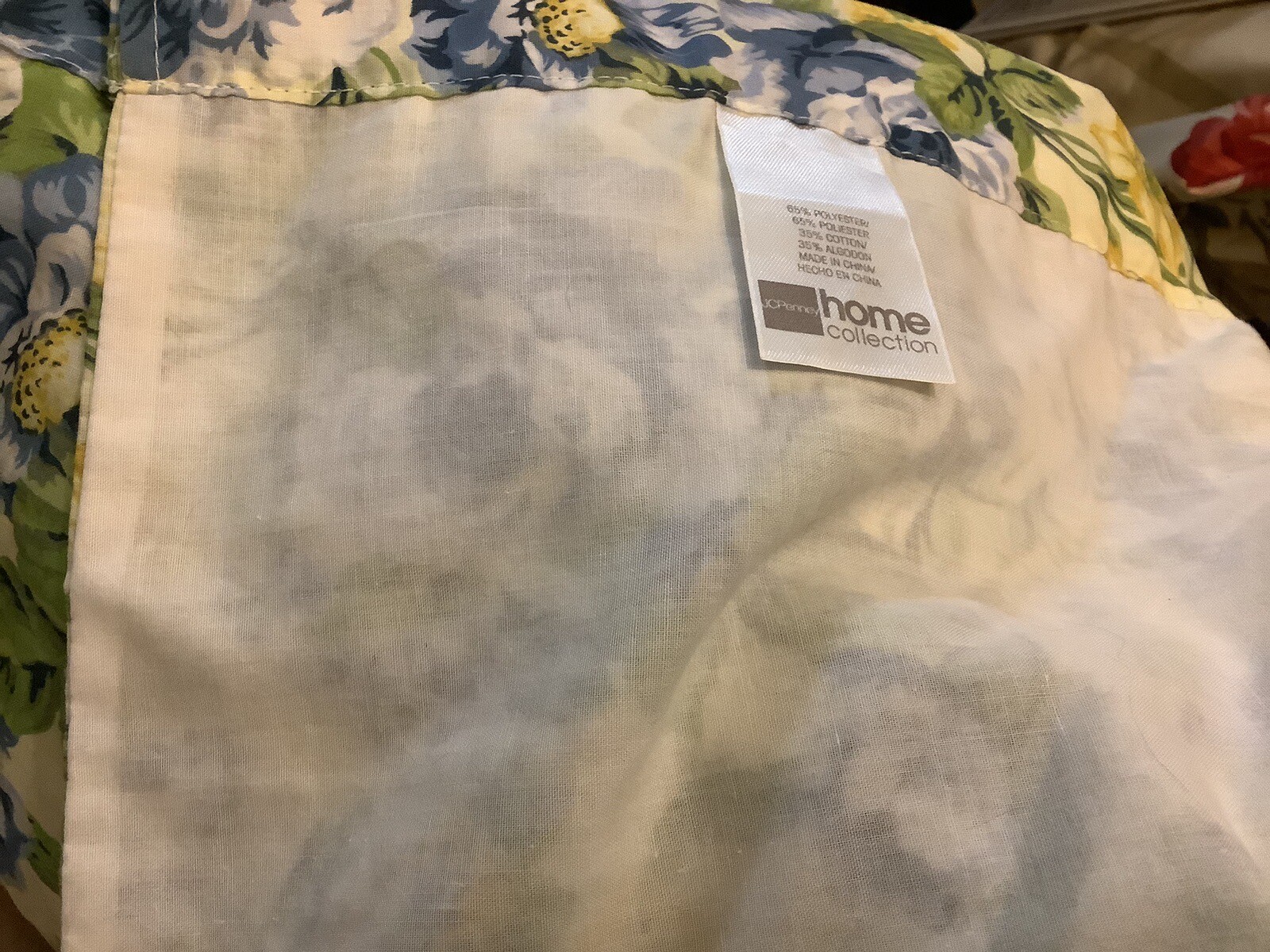 JC Penny~Valance~Blue & Yellow Floral~88×20.5~Beautiful~Excellent~Lined~Quality
