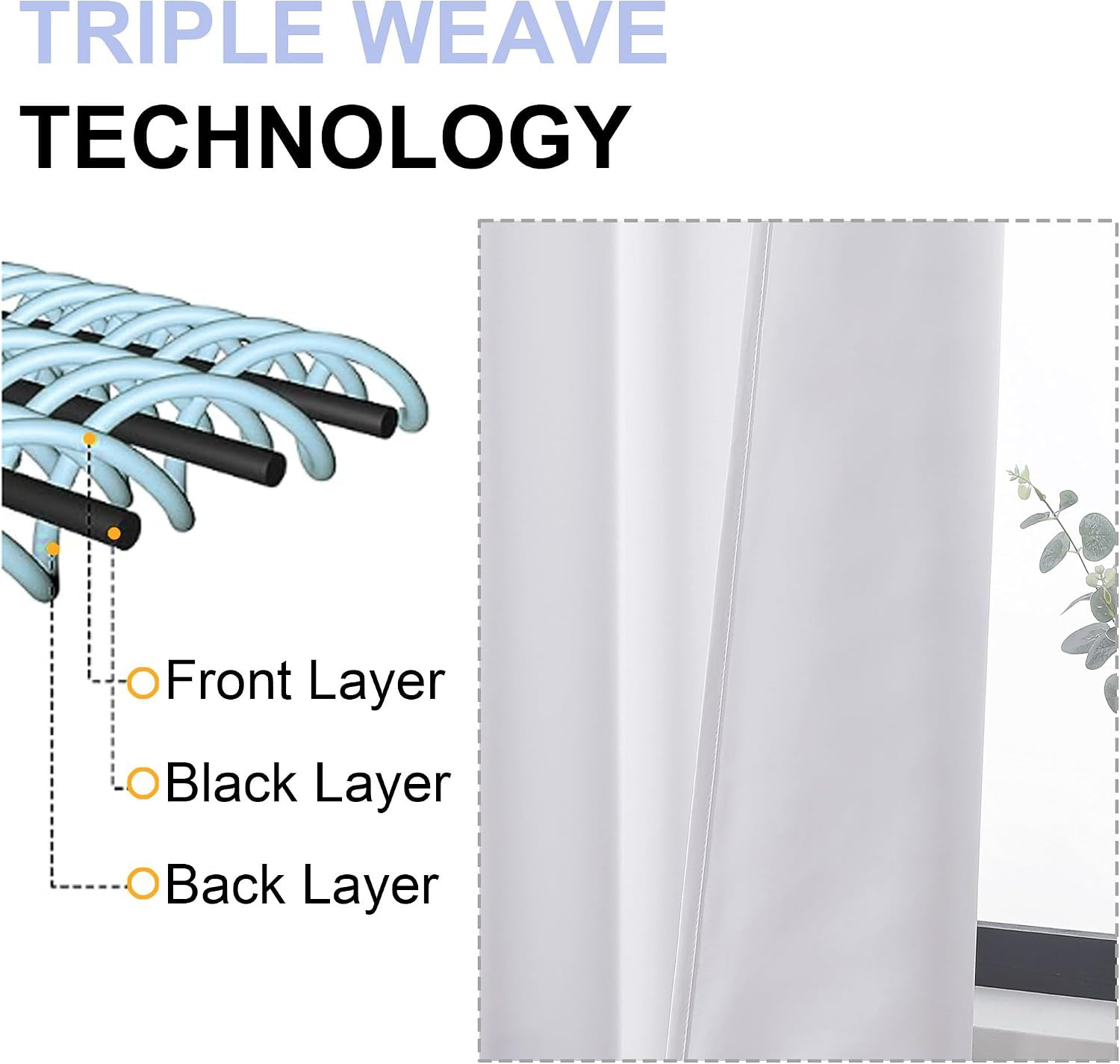 Ava Pure White Curtains 24 Inches Long 2 Panels, Light Filtering Half Window Rod