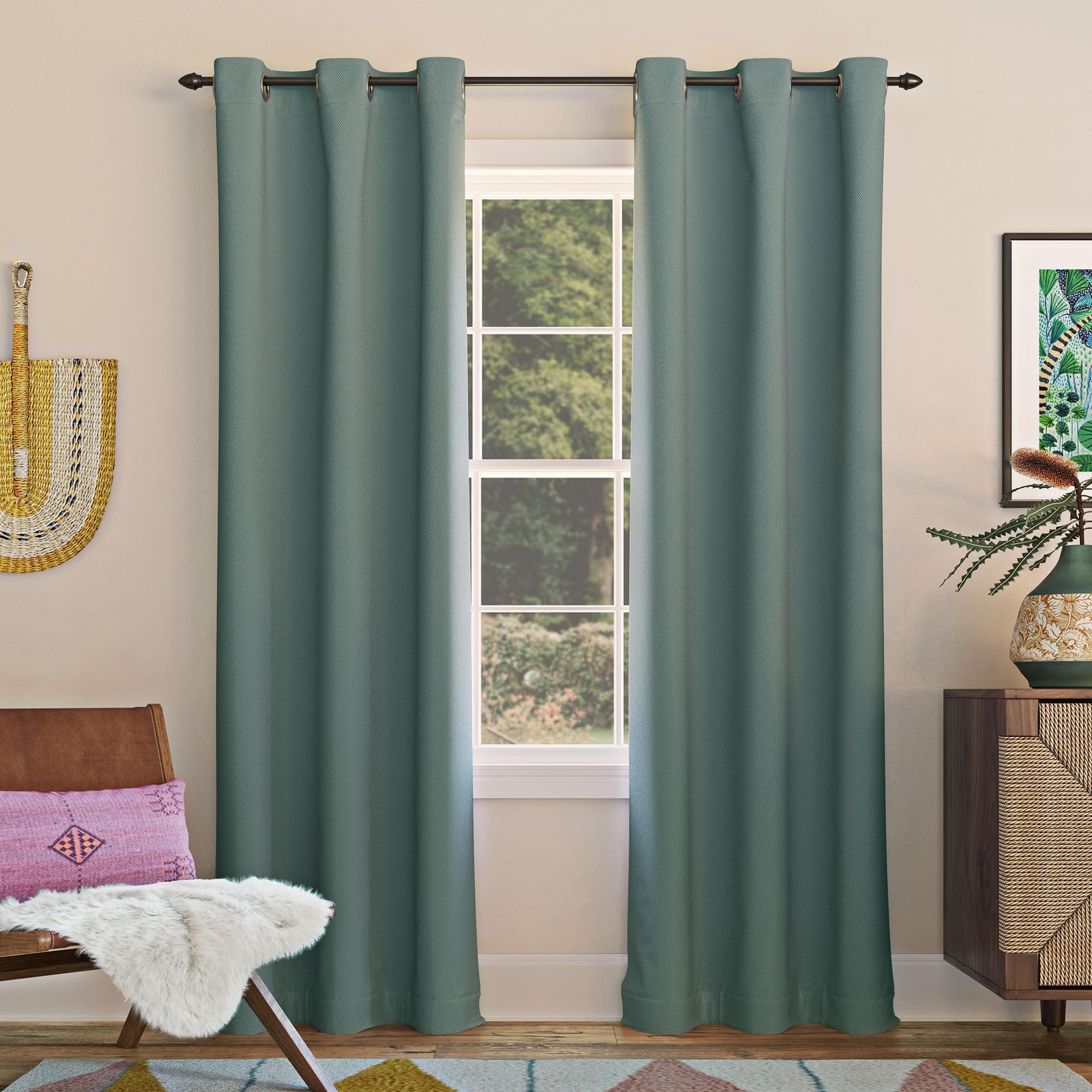 Energy Saving Blackout Curtain Panel, 40″ x 54″, Grommet Style, Mineral Color