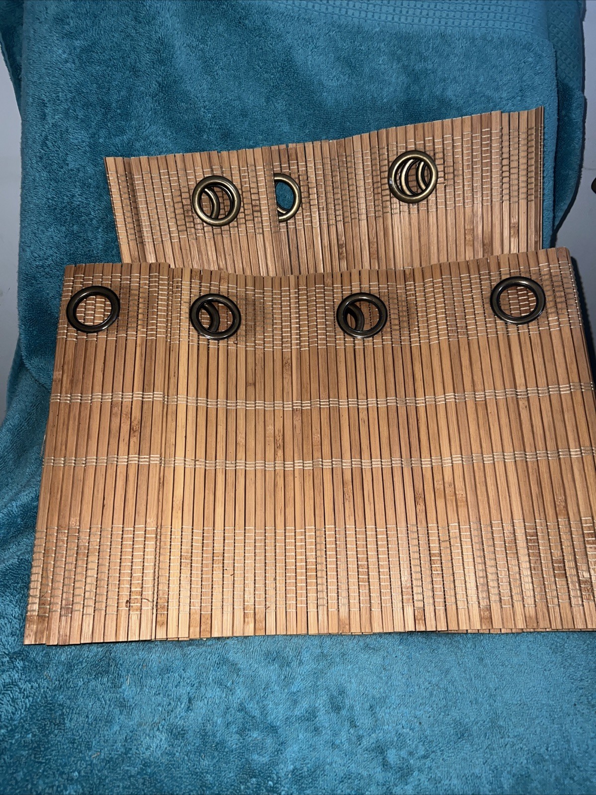 Set Of Bamboo Valances 12”x36” Grommets Beach Coastal Tribal Boho