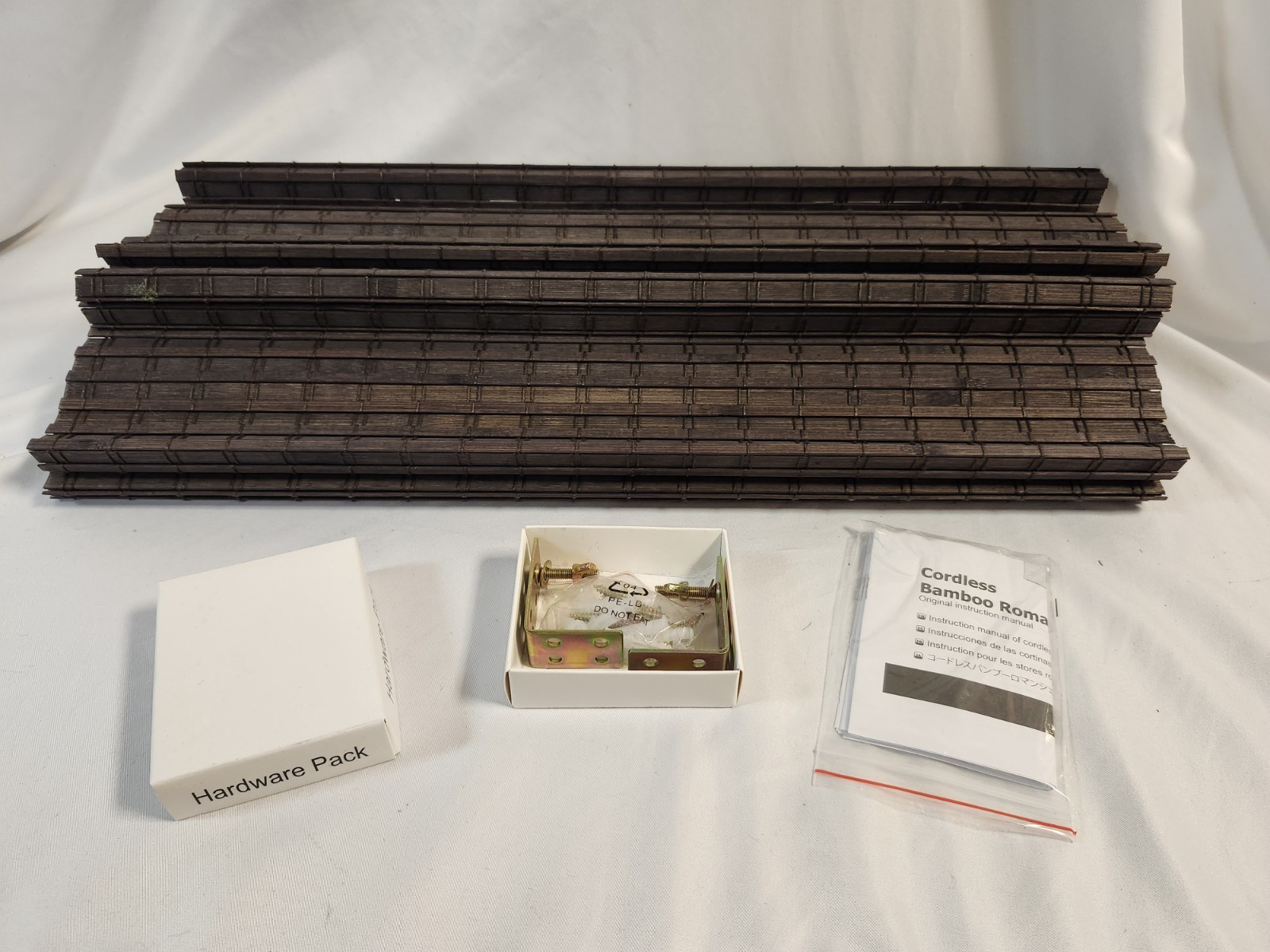 LazBlinds – No Tools | Bamboo Roman Shades | Cordless | Espresso | 20″W x 64″H