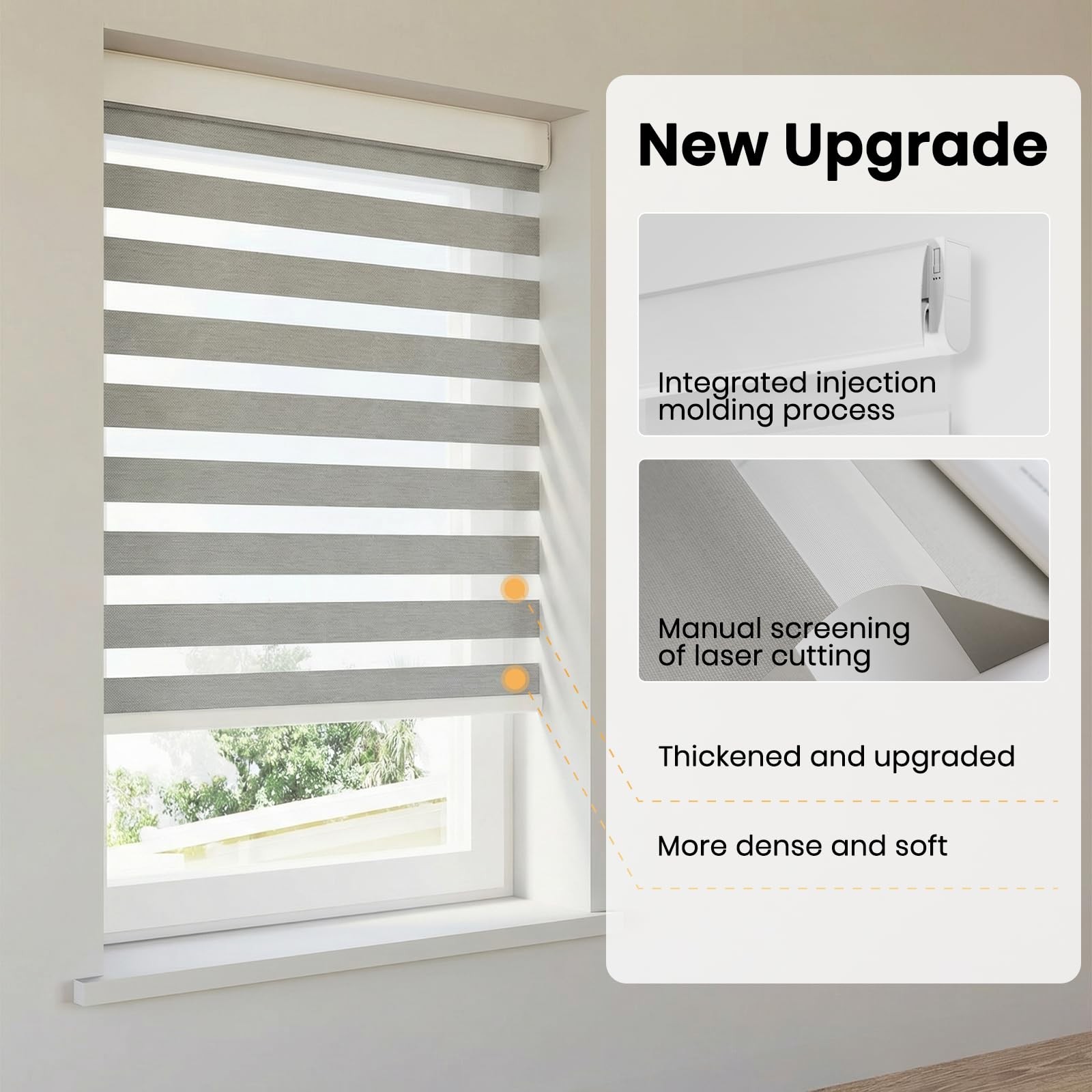MUSCLEAREA Motorized Blinds with Remote, Cordless Automatic 20″W x 72″H, Grey