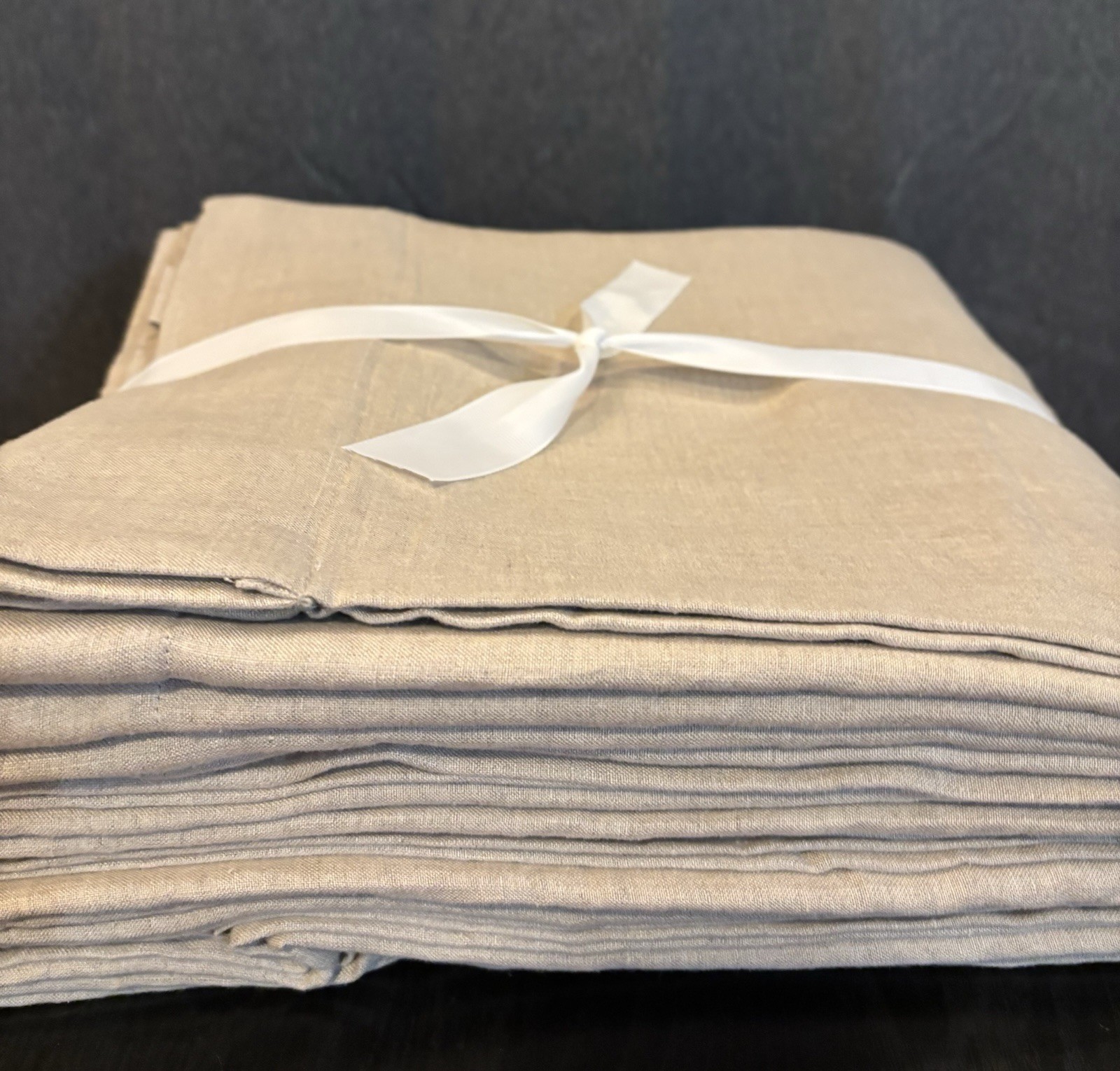 Pottery Barn Belgian Flax Linen Blackout Curtain, Dark Flax, 100x108in